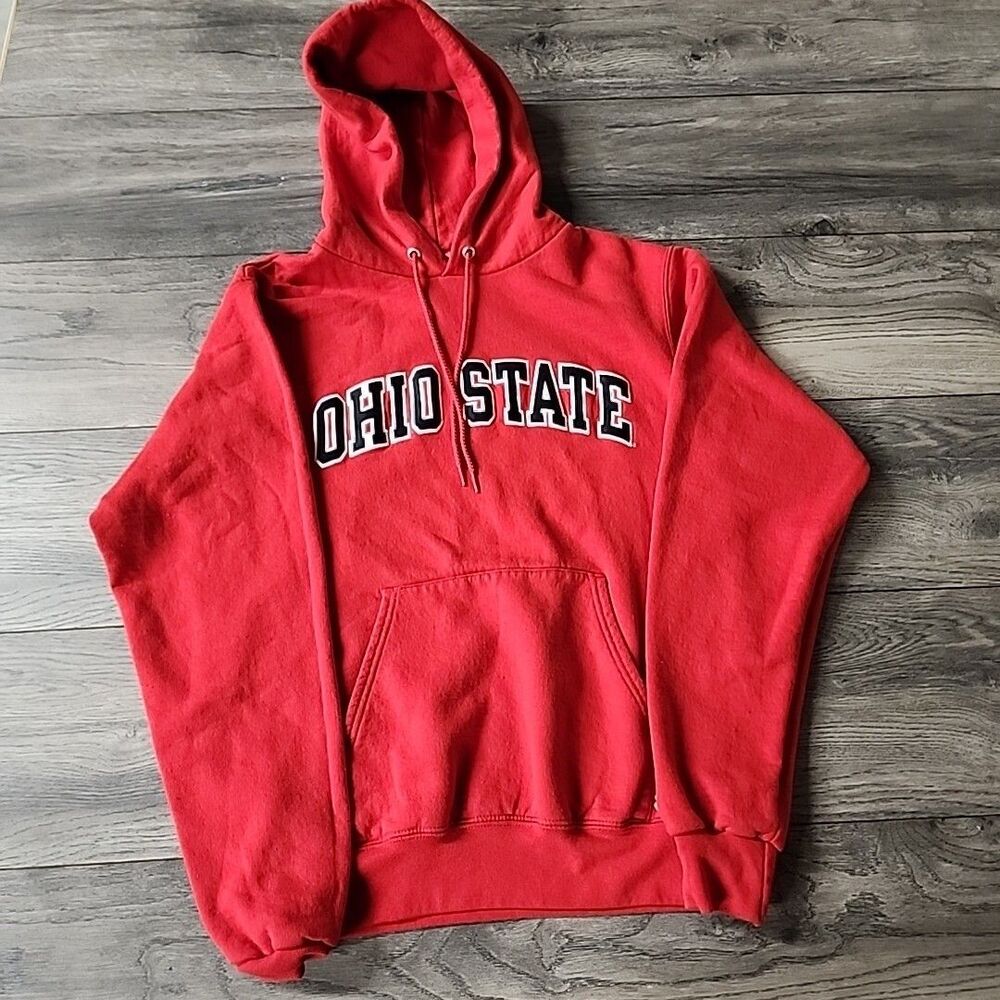 Ohio State Hoodie Men's Small Red Champion Sweatshirt Pullover Buckeyes OSU